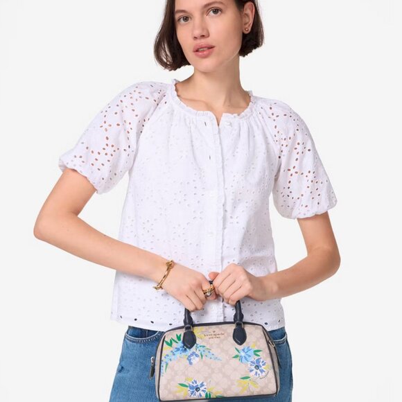 Kate Spade New York Spade Flower Flora Small Dolly Duffle Crossbody Purse - Picture 3 of 8